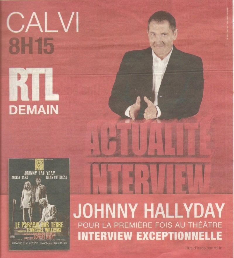 Johnny sur RTL demain mardi 00110