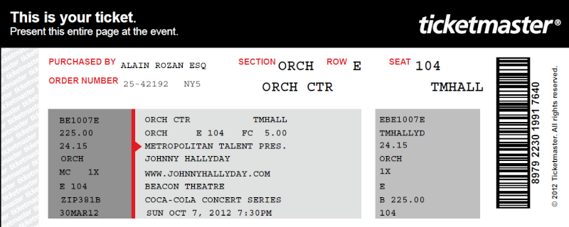 Johnny Hallyday Live At The Beacon Theater - New York City New_yo10