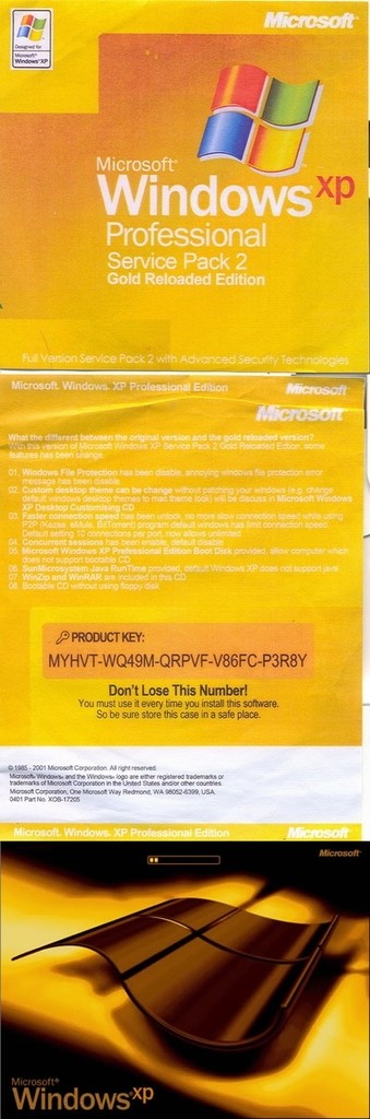     Windows XP GOLDEdition 2008 Genuine 2z6f9m10