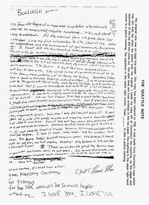 La lettre de suicide  de Kurt Cubain (Nirvana) Lettre10