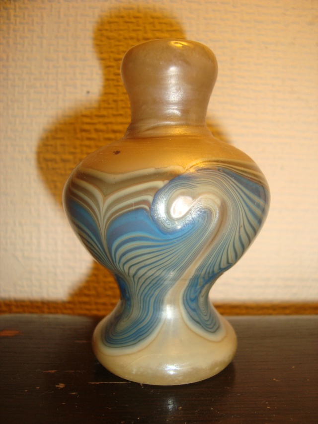 small glass scent bottle?? Favrile ???  Signed 03210