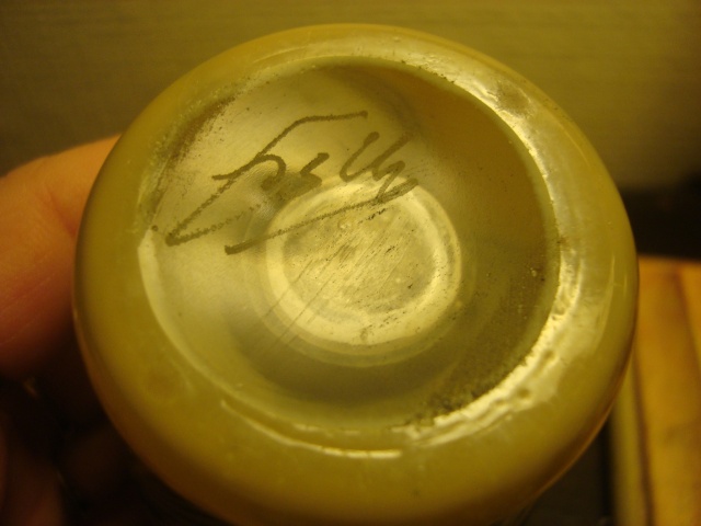 small glass scent bottle?? Favrile ???  Signed 03610