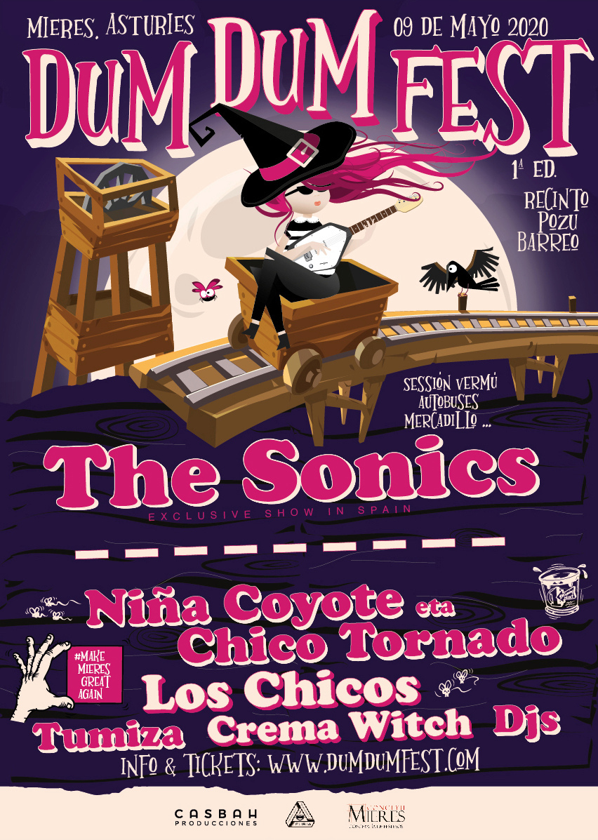 DUM DUM FEST: The Sonics, NCECT, Los Chicos, Tumiza, Crema Witch.... 09/05/2020 Mieres. Asturies. Cartel10