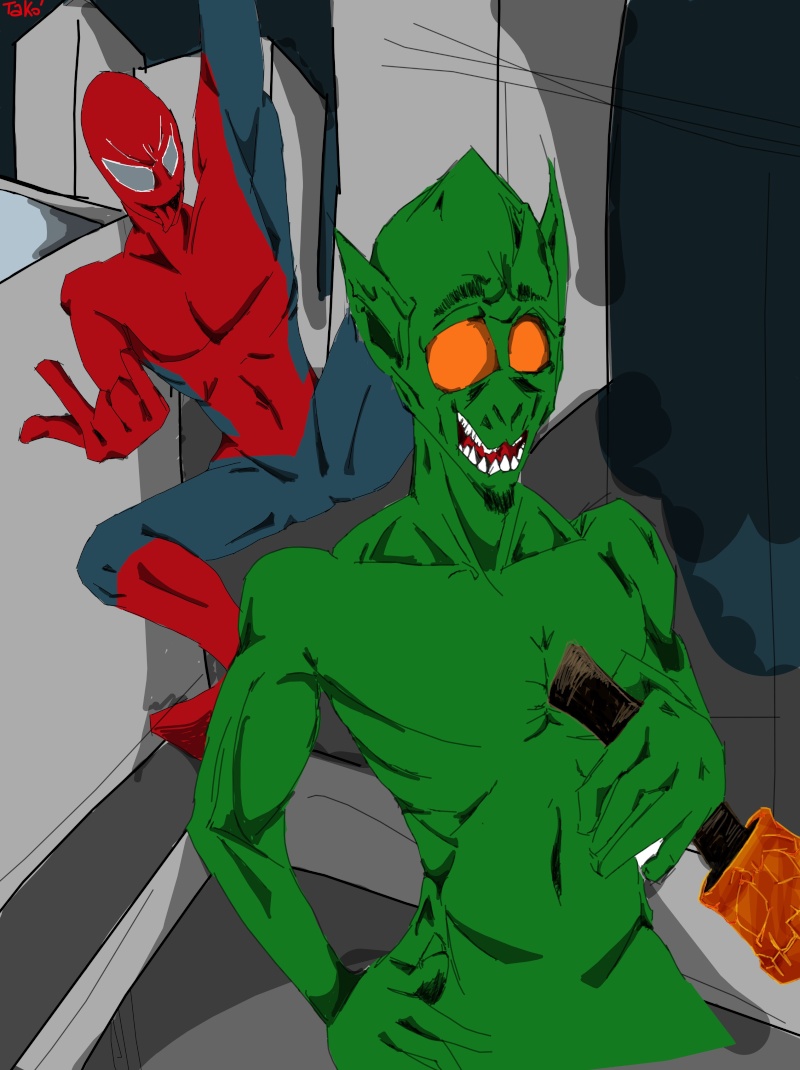 Spiderman et le Boufon vert Takoya15