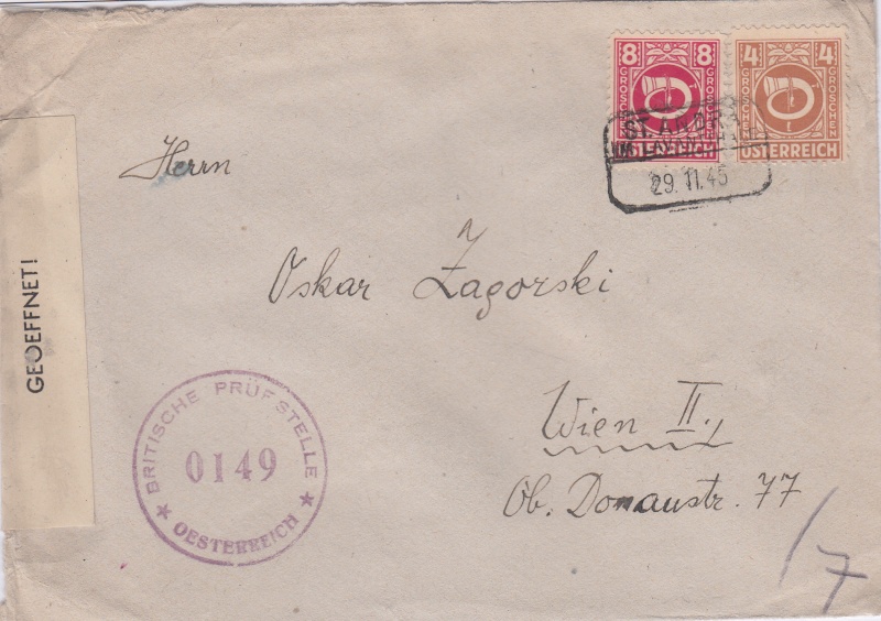 Posthornzeichnung - ANK 697-713 - Belege Img10