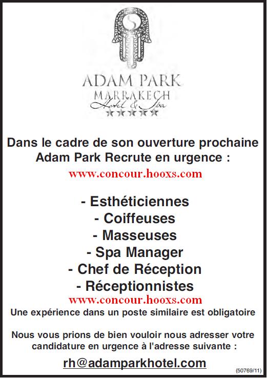 اعلان عن توظيفات عاجلة بفندق ADAM PARK بمراكش (تاريخ اعلان : 2011/09/05) Adampa10