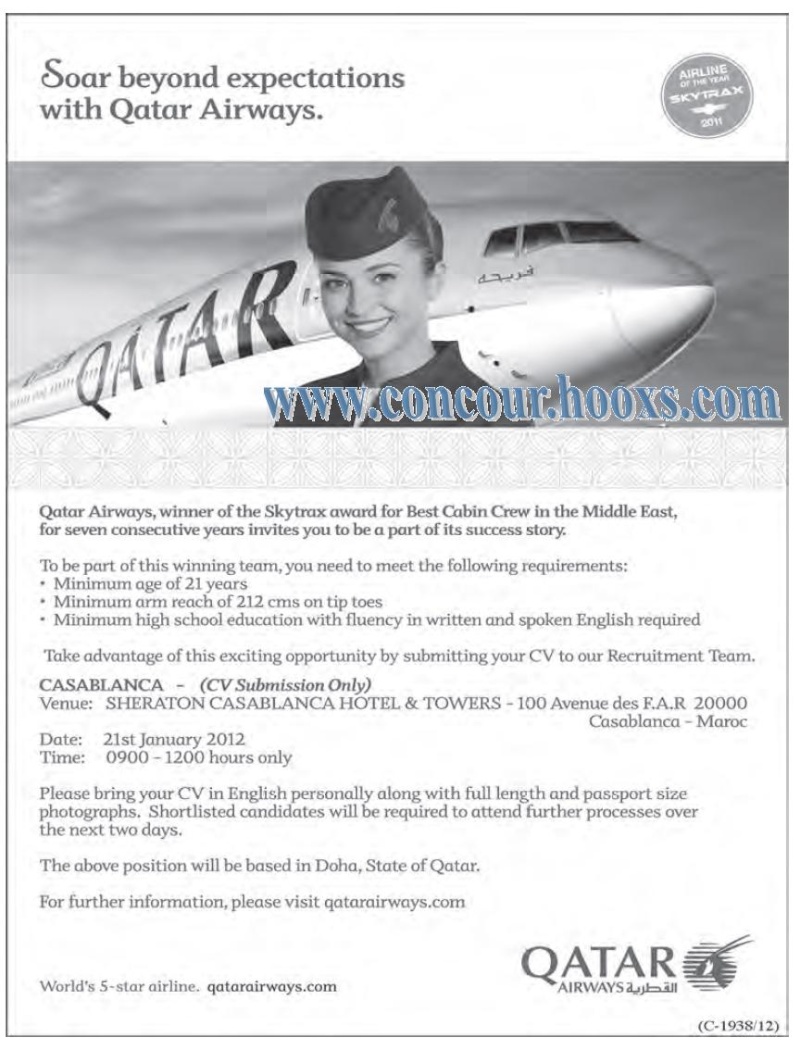 قطر للطيران (Qatar Airways) : توظيف مضيفات و مضيفي الطائرات (يوم المقابلة : 21 يناير 2012 الدارالبيضاء) Qatar_13