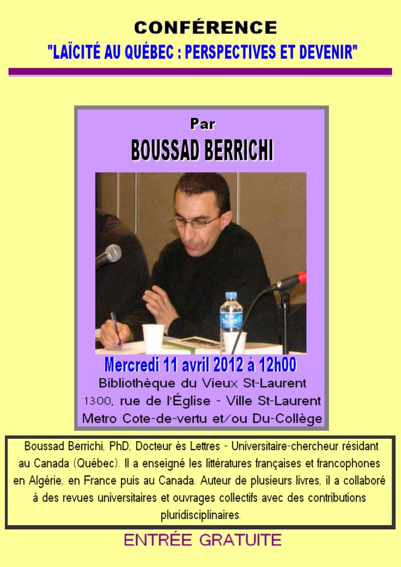 Conférence avec Mas Boussad Berrichi le 11 avril 2012 à 12h00 Affich11