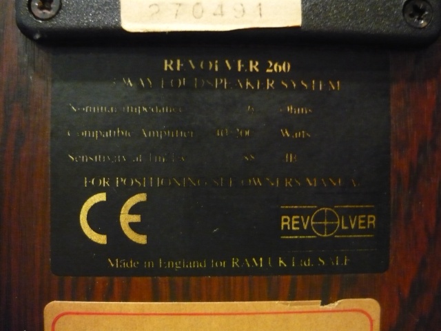 Revolver 260 floorstand speaker (used) SOLD P1060929