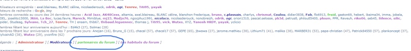 certains membres "les gentils donnateurs " apparaissent en vert  Parten11