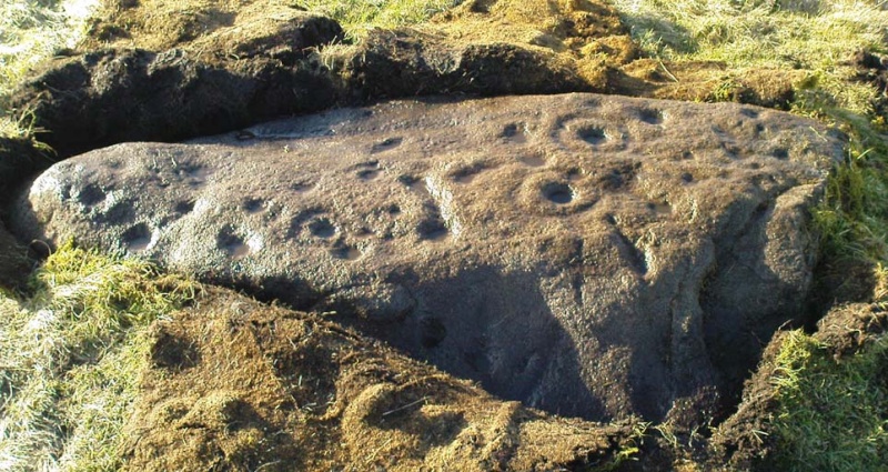 New Cluster of Cup-and-Rings Discovered, Rombalds Moor Rivock10