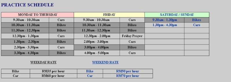 JOHOR CIRCUIT Schedule [December 2011] Practi10