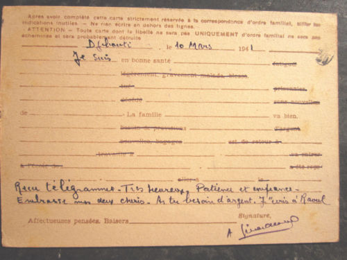 Utilisation des entiers Iris et Pétain et cartes interzones hors de France 1941_i11