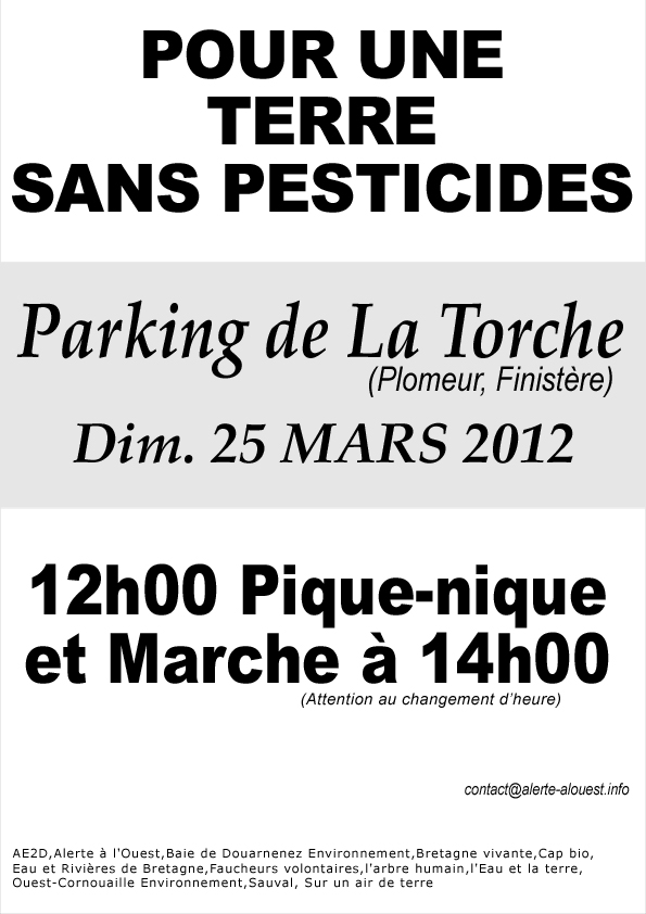 Marche contre l'utilisation des pesticides à La Torche le 25 mars  Affich10