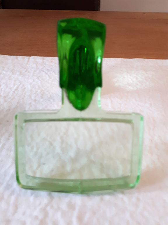 Uranium Glass Figural Match/Toothpick Holder 20180914