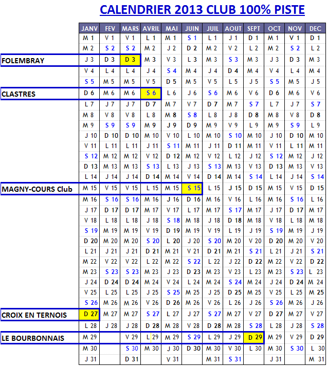 CALENDRIER 100% PISTE 2013 Calend11