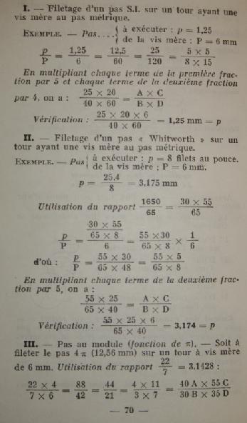 filetage : question sur la boite de vitesse Iguit510