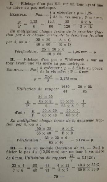 filetage : question sur la boite de vitesse Iguit510