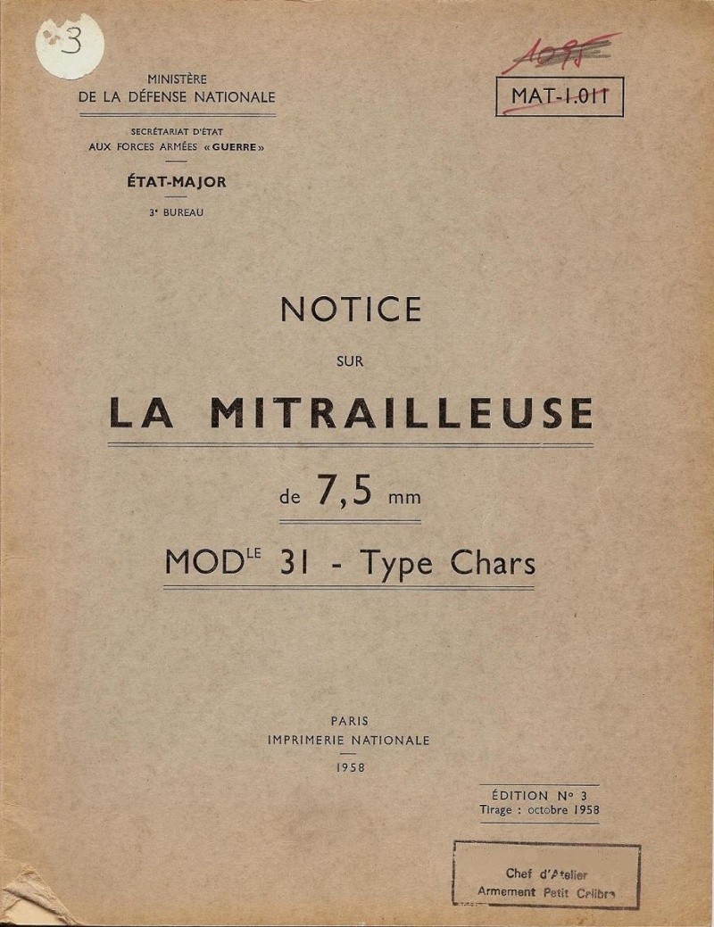 Mitrailleuse M.A.C. 31E dite « REIBEL » Notice11