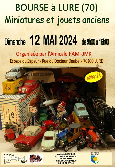 Bourse de jouets anciens à Lure (Haute Saone) le 12 mai 2024. Affich10