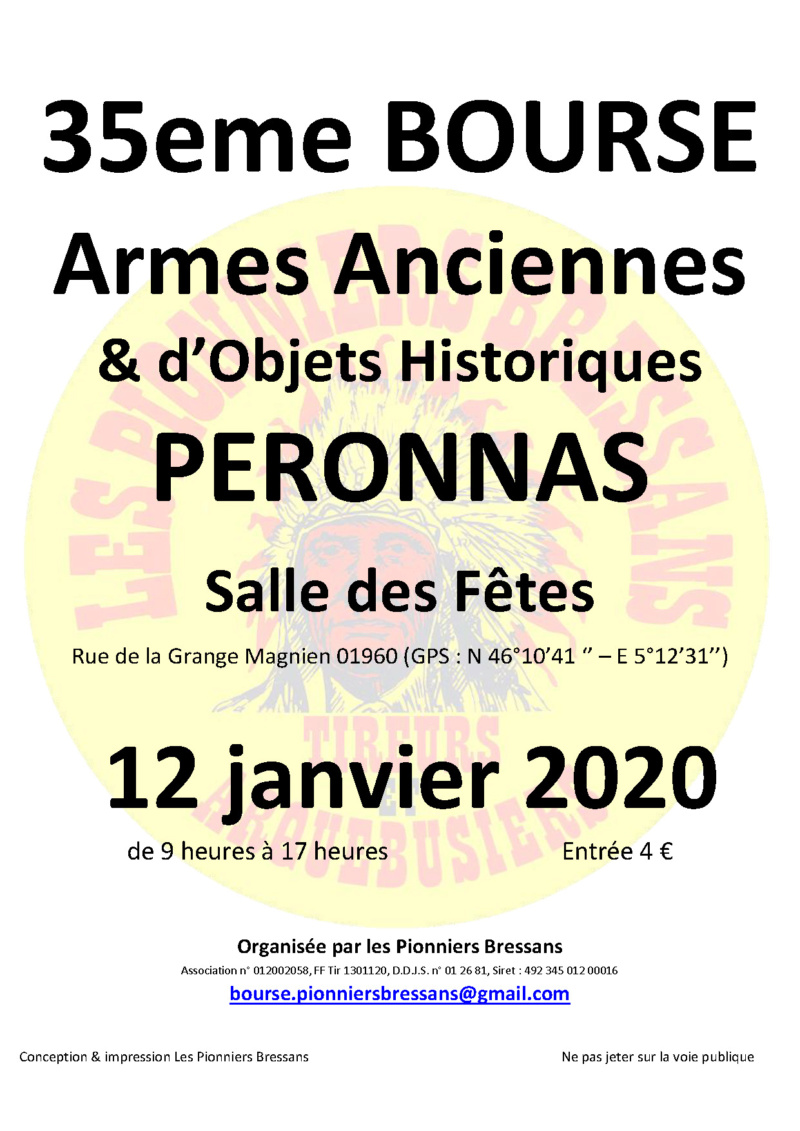 12 janvier 2020  Bourse aux armes de Peronnas-Bourg en Bresse Affich10