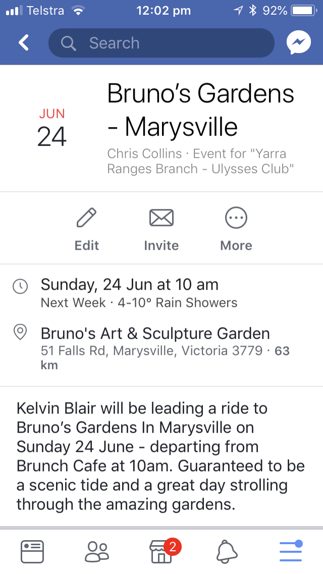 Yarra Ranges Ride - Bruno’s Gardens - Marysville Sunday 24 June - 10am C6b29510