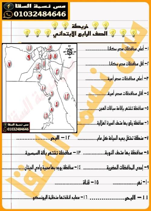 نموذج امتحان اخر العام 2024 دراسات رابعة ابتدائي + نموذج الاجابة 1_img251