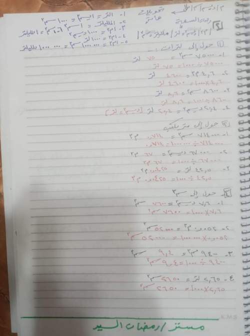 رياضيات - ملخص درس السعة رياضيات 6 ابتدائي ترم أول 2023 مستر رمضان السيد 2_img_24