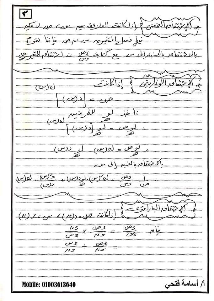 التفاضل - مراجعة التفاضل والتكامل للصف الثالث الثانوي مستر ناصر ابو زيد 3_311
