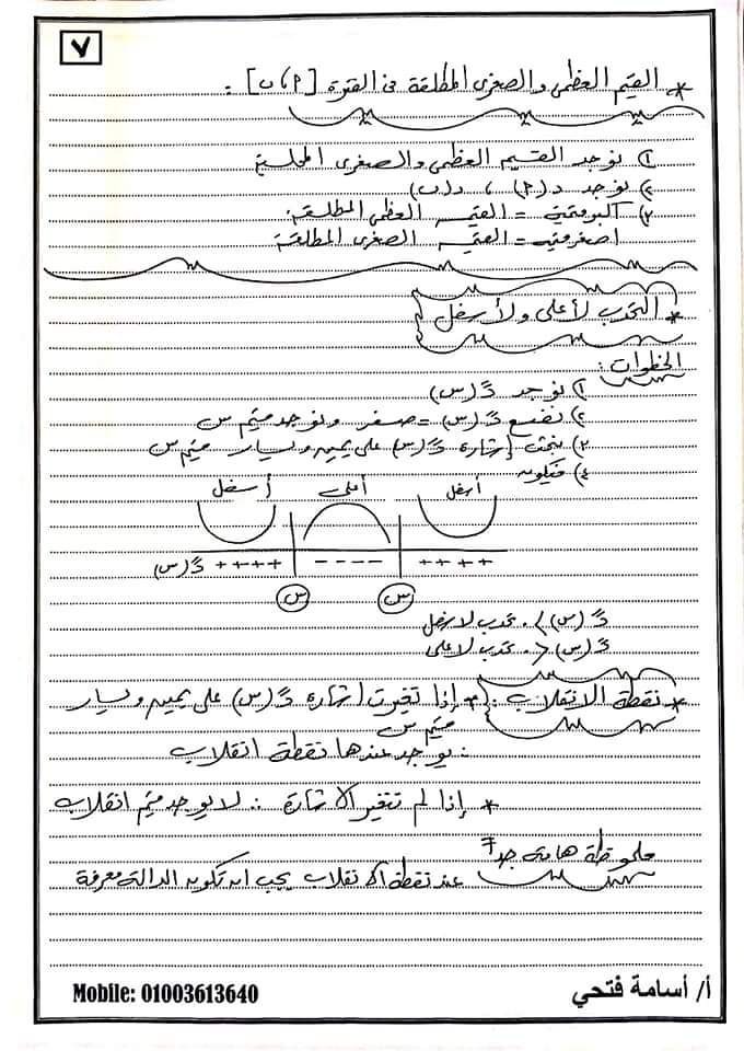 التفاضل - مراجعة التفاضل والتكامل للصف الثالث الثانوي مستر ناصر ابو زيد 7_711