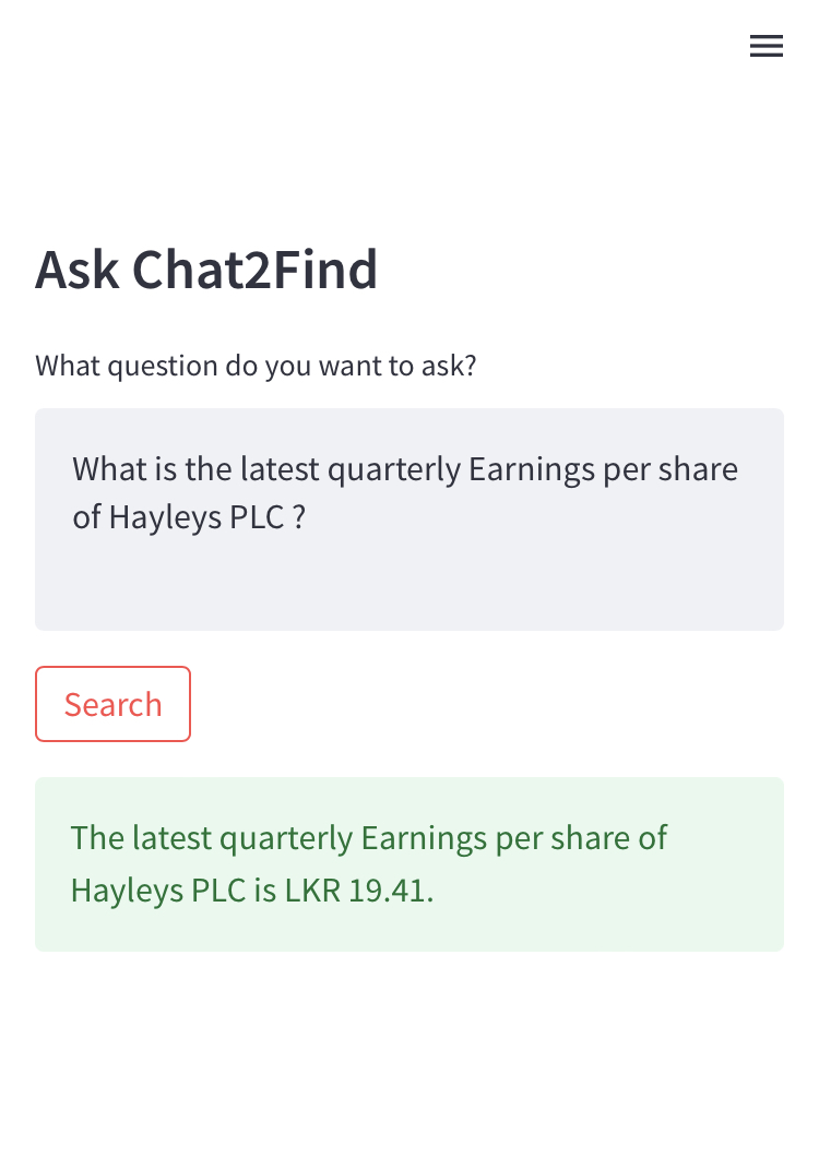 Latest financial information now available on Chat2Find Cf727310