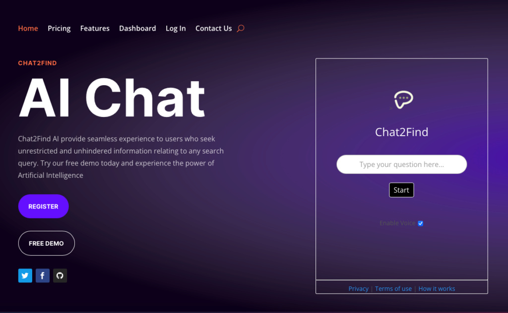 Chat2Find AI – Voice enabled ChatBot with unhindered responses Screen16