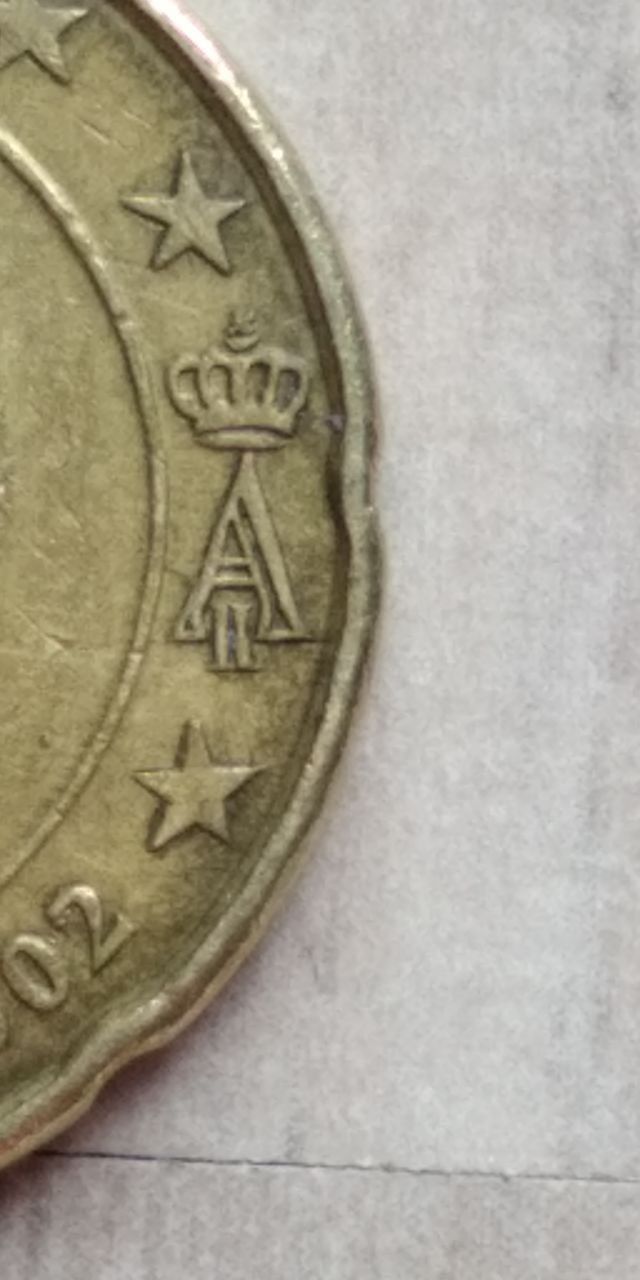2 monedas 20 céntimos Bélgica 2002. Diferencias entre monedas iguales Photo_15