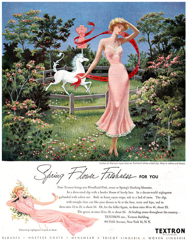 Beautiful Textron slips - 1940's ads Textro18