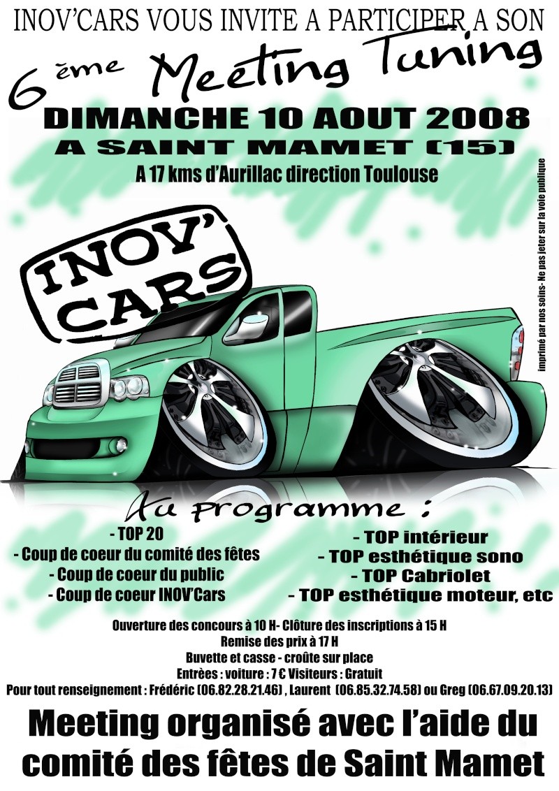 Meeting INOV'Cars Saint Mamet(15) le 10 Aout 2008 Flyer211