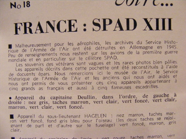 Abt n°16 et 18, France 1914-1918, Nieuport 17, Spad XIII. Dscf6728