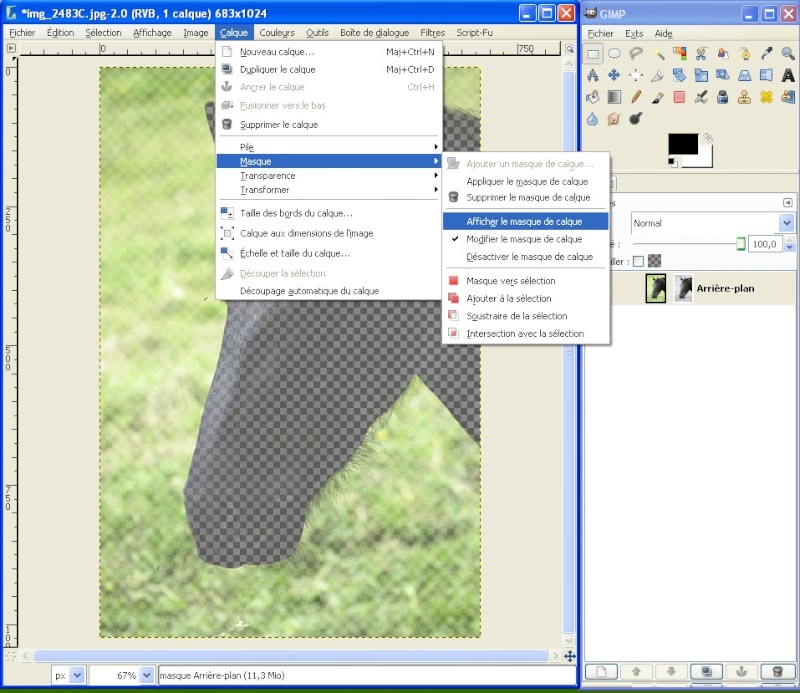 [Tuto] Gimp 06 : les masques de calques Gimp0613