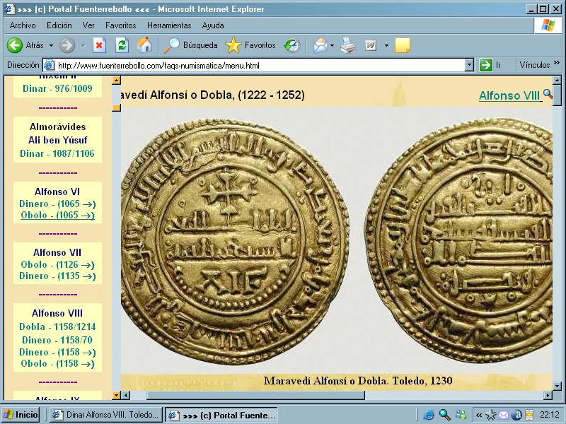 Dinar Alfonso VIII. Toledo. 1192C. Vives 2034 Dibujo15