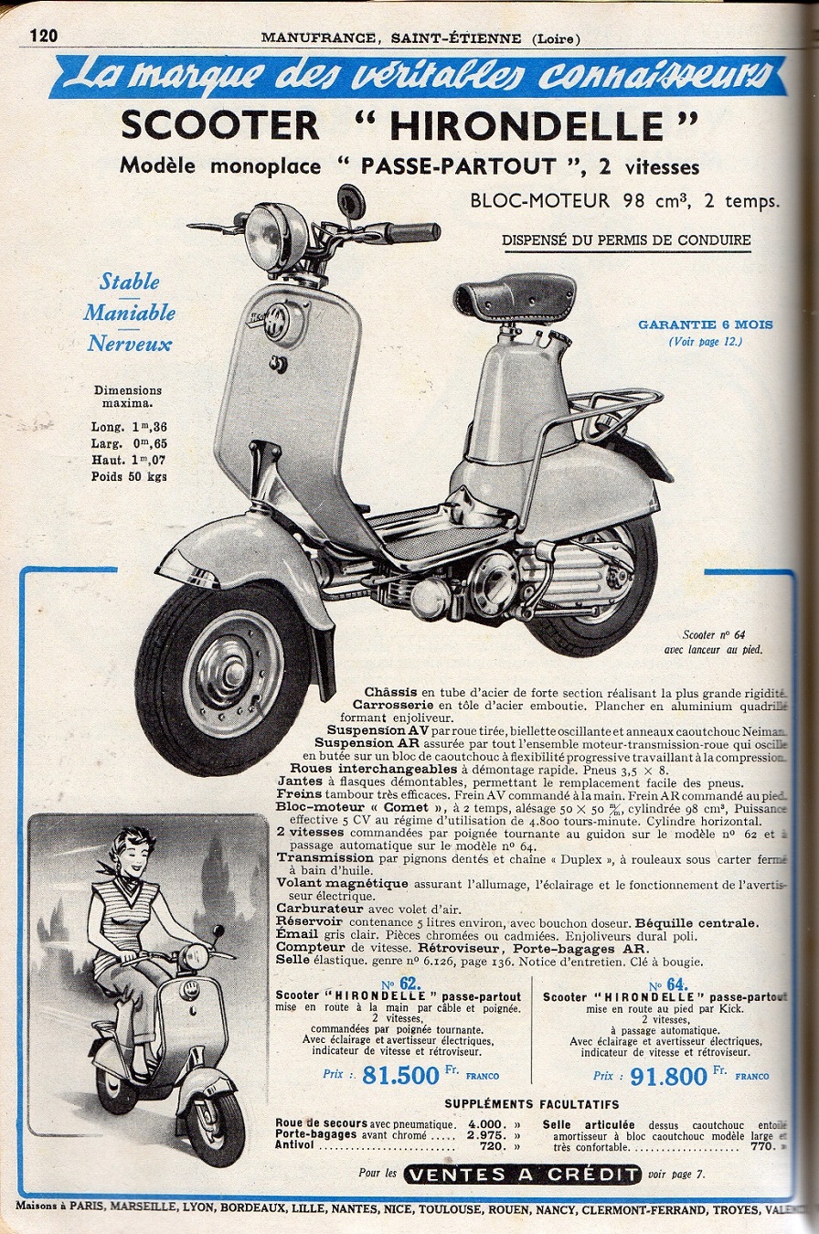 catalogue MANUFRANCE 1956 . Mot_ca13