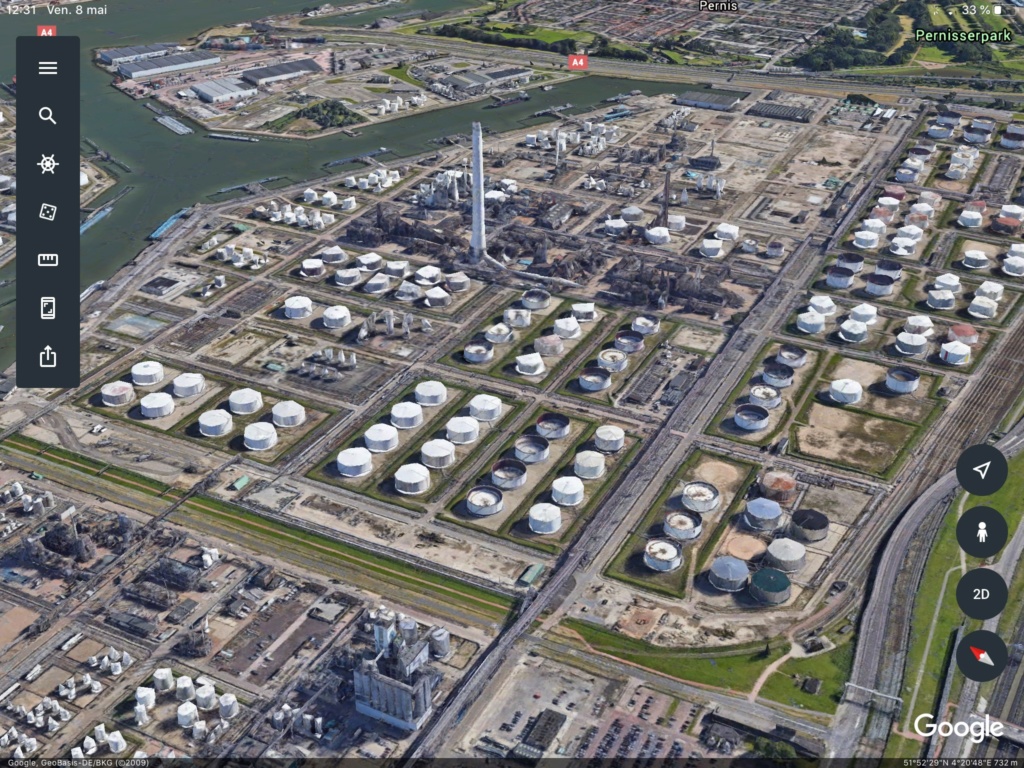 Les littoraux - Rotterdam sur Google earth.  2020-012