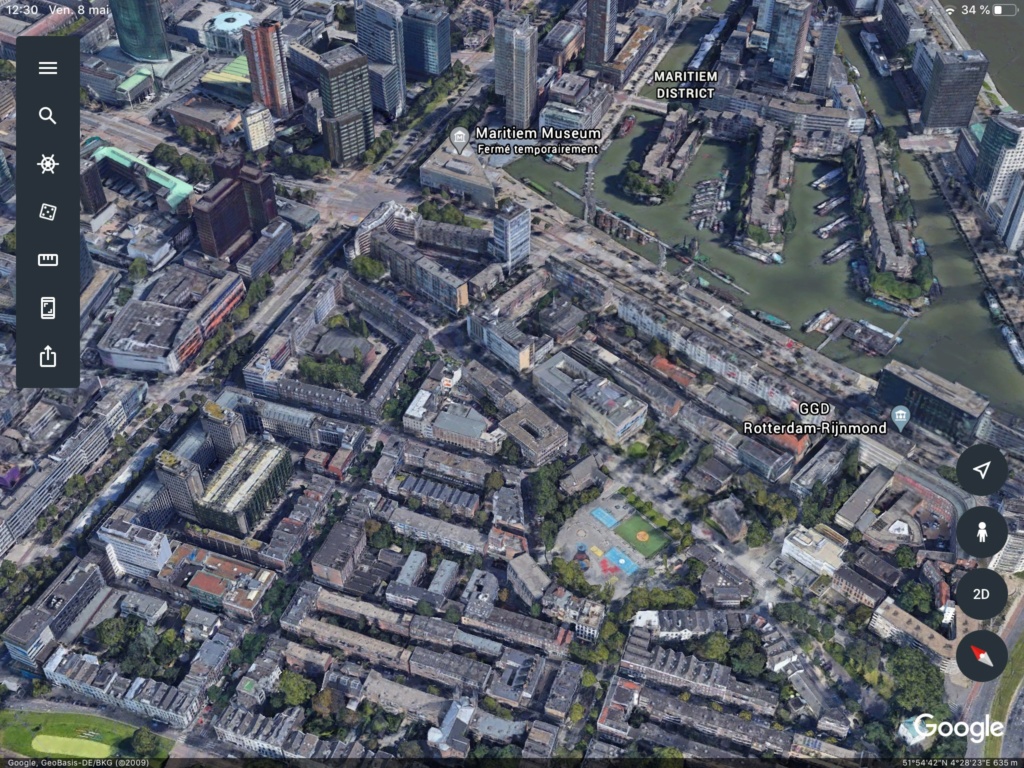 Les littoraux - Rotterdam sur Google earth.  2020-013