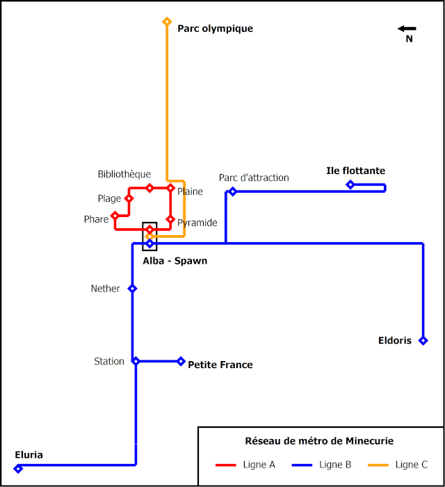 Plan du réseau de métro Metro19