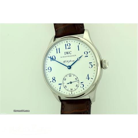 IWC portofino chronographe (42mm), fond noir, bracelet cuir boucle déployan Potugu10