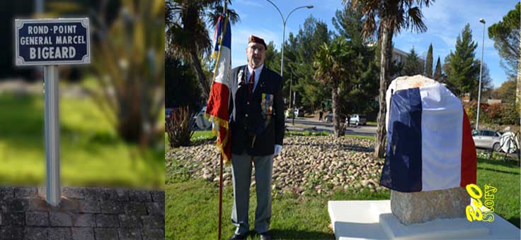 Le général Piquemal dévoile une plaque en hommage au général Bigeard VANDALISEE un mois après Bigear10