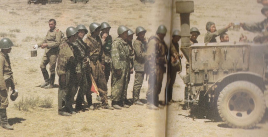 Mongolian SSh-68 Helmet with Soyombo Emblem (And Red Star Soyombo hat badge) Amoeba10