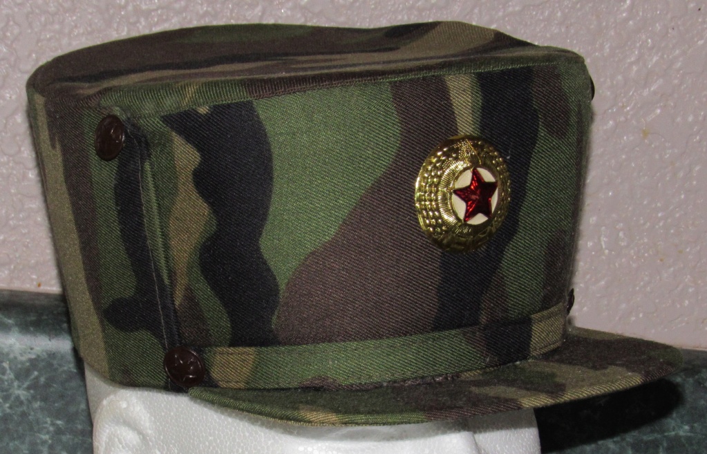 DPRK KPA Woodland/Leaf Camouflage Kepi and Cap Badge North_10