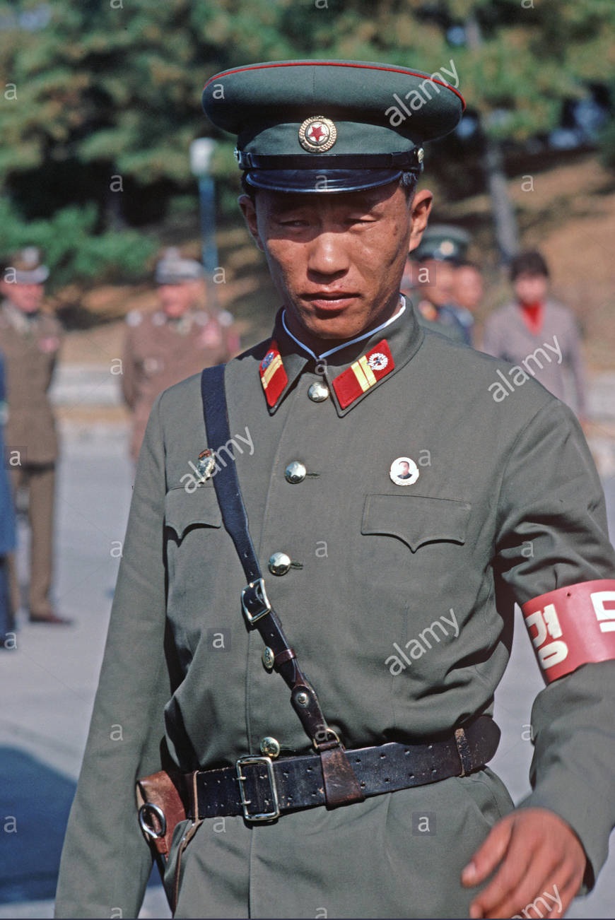 DPRK KPA Woodland/Leaf Camouflage Kepi and Cap Badge North_33