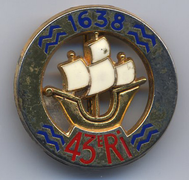 Bouton du 44eme de ligne, Royal Vaisseaux du 31/5/1776 au 1/4/1791 Insign14