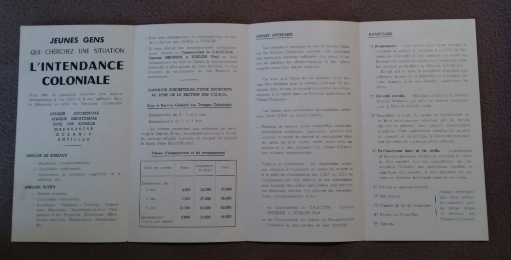 Brochures d'information et recrutement des armes et services de la Coloniale 20240113