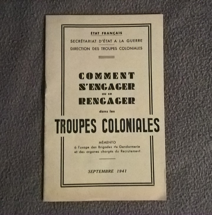 S'engager/se rengager dans les Troupes coloniales - synthèse années 1930-1950 Etat_f10
